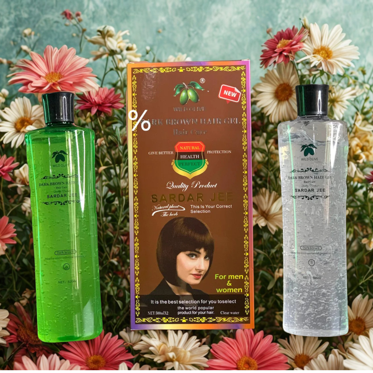 Sardar Jee Hair Color Easy dyeing Coloring Gel 2 Bottles Combined 1000 ML