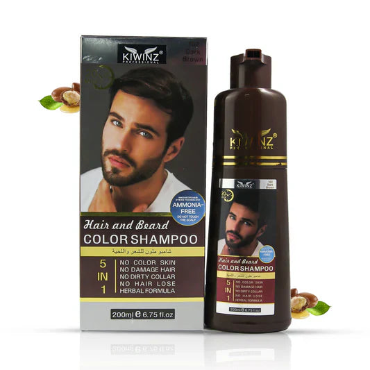 Kiwinz Hair Color Shampoo | 200ml Argan Oil Extract | For Men & Women | 5 In 1