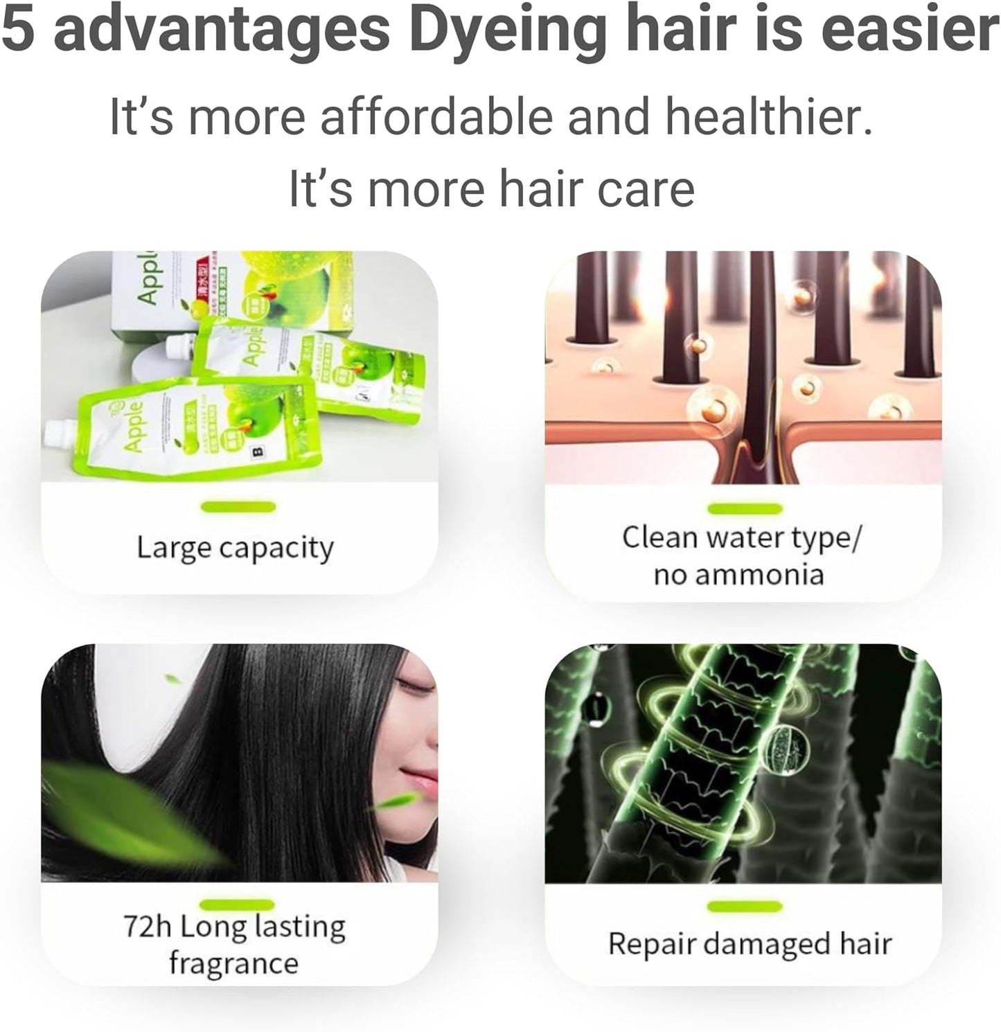 Apple Ammonia Free Hair Color 72 500ML