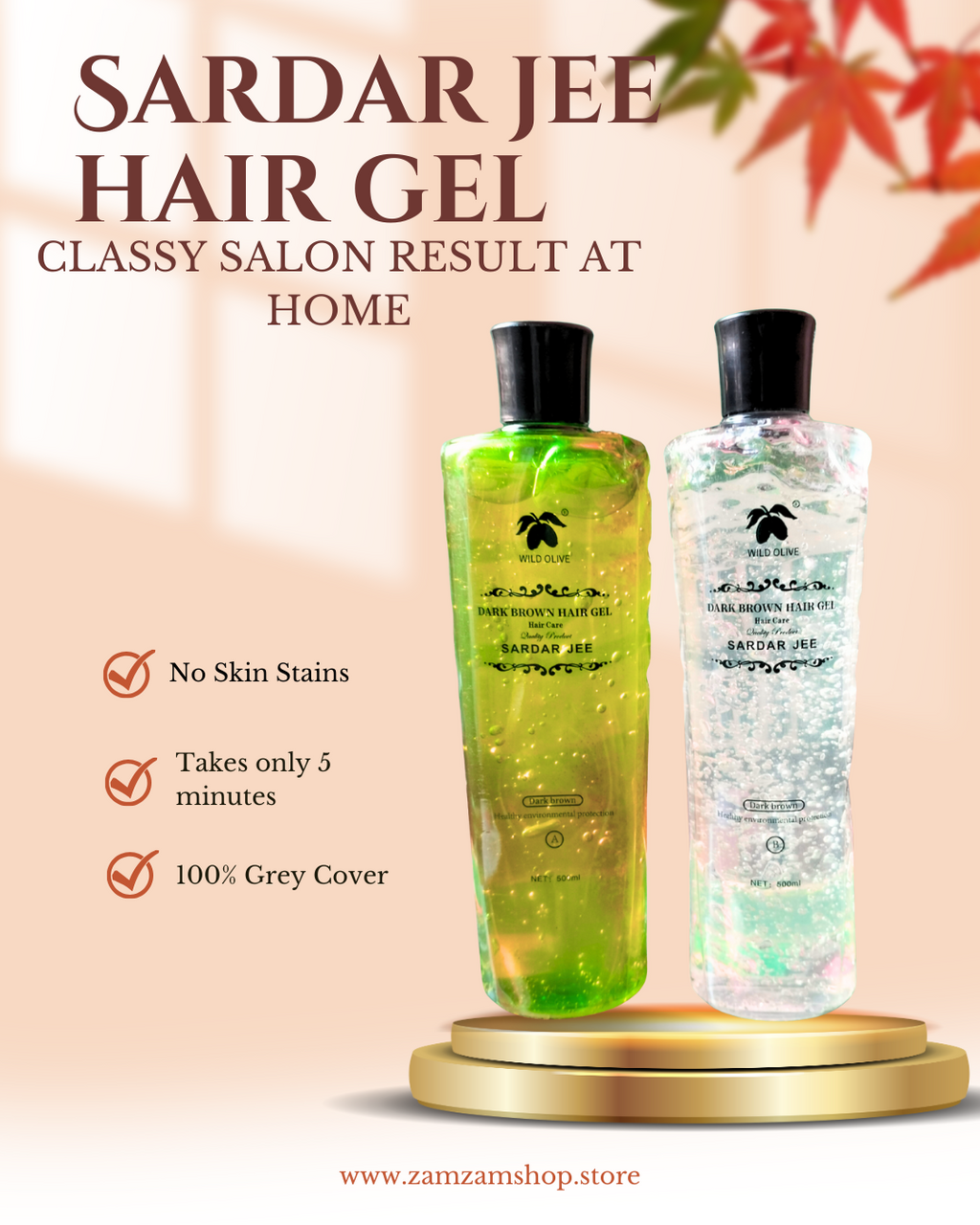 Sardar Jee Hair Color Easy dyeing Coloring Gel 2 Bottles Combined 1000 ML