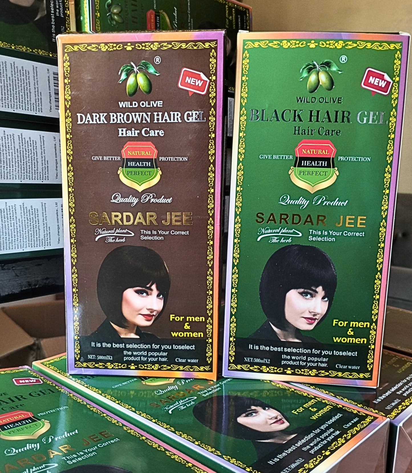 Sardar Jee Hair Color Easy dyeing Coloring Gel 2 Bottles Combined 1000 ML